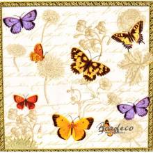 Serwetka decoupage firmy GOMAR motyle 33x33cm